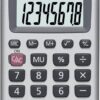 Casio HS-8VA Solar Powered Pocket Calculator - 8-Digit LCD Display, Battery Backup, Silver