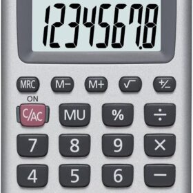 Casio HS-8VA Solar Powered Pocket Calculator - 8-Digit LCD Display, Battery Backup, Silver