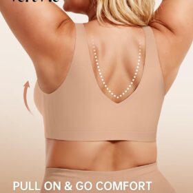 Vertvie Women's Seamless Jelly Wireless Bras – Ultra-Soft Full Coverage No-Underwire Pullover Sports Bralette for Everyday Comfort & Support