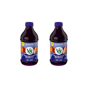 V8 100% Juice, Pomegranate Blueberry Blend, 46 Fl Oz Bottles (Pack of 2)