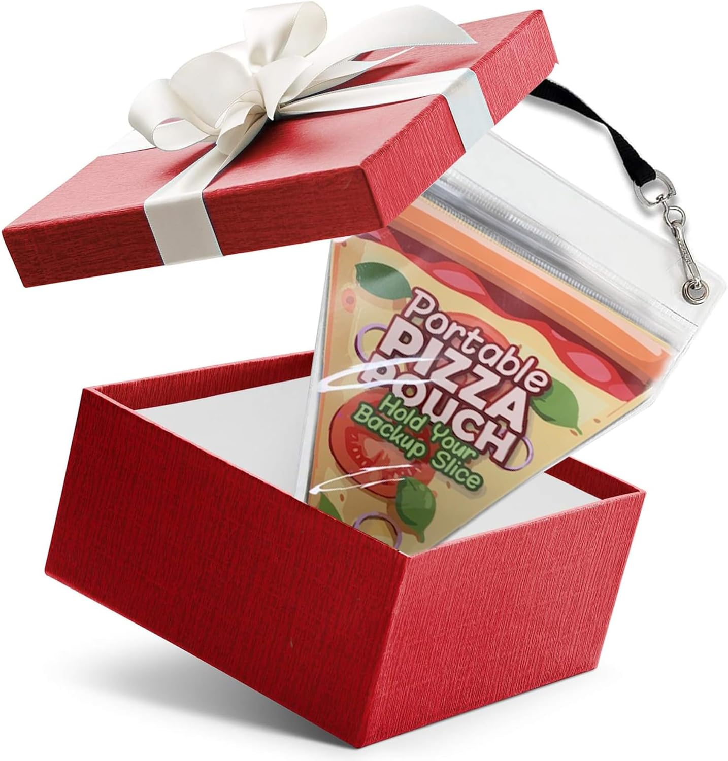 Portable Pizza Pouch Necklace - Fun Slice Holder, Food-Safe Storage, & Novelty Gag Gift for Pizza Lovers