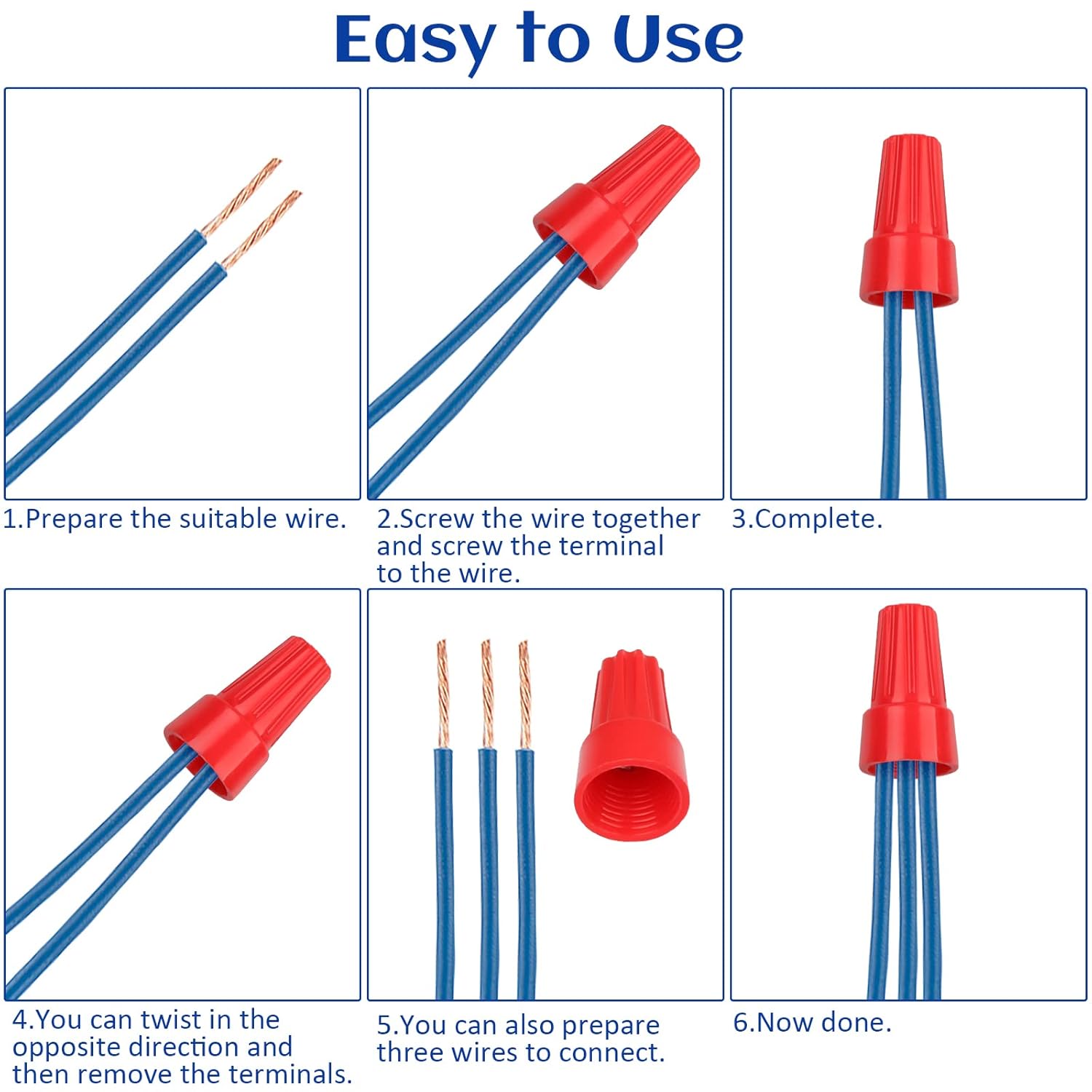 180 PCS Electrical Wire Connectors Kit – Assorted Color Twist-On Wire Nuts with Insulating Spring for Quick, Safe Wiring Connections