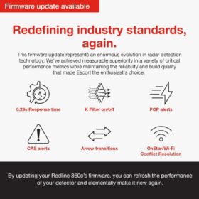 Escort Redline 360c Radar Detector - Dual Antenna, 360° Extreme Range, WiFi & GPS Enabled, Undetectable Stealth System