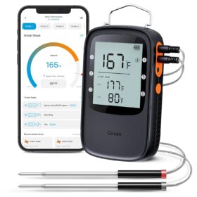 Govee Bluetooth Meat Thermometer - Wireless Smart Grill Thermometer with 2 Probes, 500ft Range, LCD Backlit Display & App Alerts for Smoker, Oven & BBQ Cooking