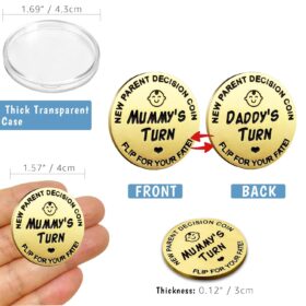 New Parent Decision Coin – Funny Baby Shower Gift for Mom & Dad – Double-Sided Diaper Changer Coin for Pregnancy & Couple Gifts