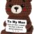 To My Man Crochet Bear - Handmade Anniversary Birthday Gift for Husband, Boyfriend, or Fiancé - Romantic Valentine's Day Stuffed Animal with Message Card