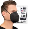 AccuMed BNX N95 Mask Black NIOSH Certified - Made in USA - 20 Pack (TC-84A-9315)