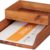 Demigo Acacia Wood Desk Organizer – 2-Tier Stackable Letter Tray Set with Accessory Holder for Home Office Storage
