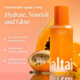 Saltair Exotic Pulp Body Oil – Fast-Absorbing Botanical Moisturizer with Kukui, Moringa & Squalane for Silky Smooth Skin – 4oz Pump