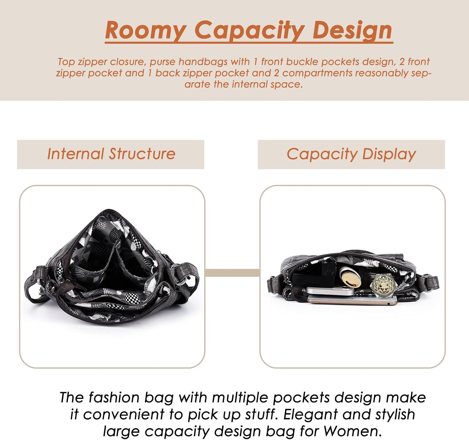 Angel Kiss Women's Crossbody Bag - Premium PU Leather Shoulder Purse with Adjustable Strap