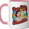 Retro Housewife Sarcasm Ceramic Coffee Mug - Vintage 1950s Homemaker Humor Gift, Pink & White