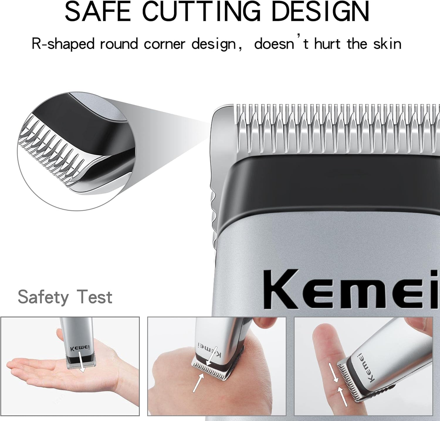 KEMEI Professional Cordless Mini Hair Trimmer - Portable Stainless Steel Clipper for Beards, Mustaches, and Precise Haircuts