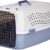 Amazon Basics Hard-Sided Pet Travel Carrier – Top-Load 2-Door Kennel for Dogs & Cats, Gray & Blue, 22.8" L