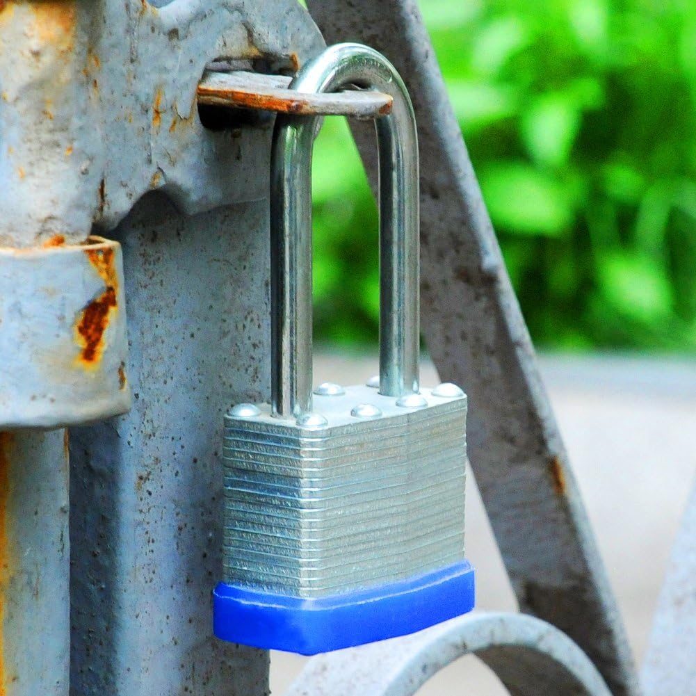 SEPOX Heavy Duty Padlocks (2 Pack) - Keyed Alike with Extra Long Shackle, High Security Laminated Steel Body for Warehouses, Gates, Sheds, and Gyms