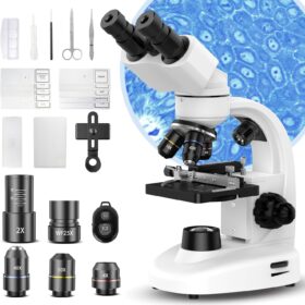 40X-2000X Compound Binocular Microscope with Dual LED & Mechanical Stage – Professional Lab Microscope for Adults, Students & School Education
