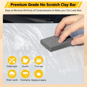 Car Clay Bar Kit - 400g (4 Pack) Premium Auto Detailing Clay Bars - Safe Paint Decontamination & Surface Cleaning System for Cars, Trucks, SUVs, & RVs