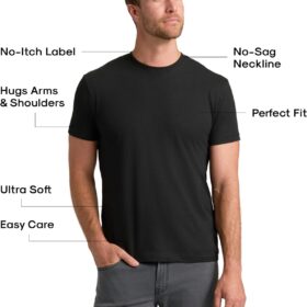 True Classic Men's Premium Crew Neck T-Shirts – Soft Cotton Blend Short Sleeve Tees