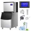 ZXWEQR 2280W Commercial Ice Maker Machine - 1000 lbs/24H Stainless Steel with 640 lbs Storage Bin & Auto-Clean Function
