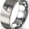 Tungsten Carbide Wedding Bands - 8mm Comfort Fit Rings for Men & Women - Brushed, Polished & Rose Gold Plated - Flat & Bevel Edge Designs