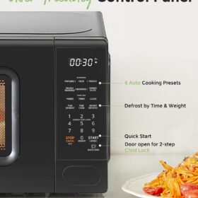 COMFEE' 0.7 Cu. Ft. Countertop Microwave Oven - 700W Compact Digital Microwave with ECO Mode, Child Lock, and 11 Power Levels, Perfect for Dorms, Apartments, and Offices (White)