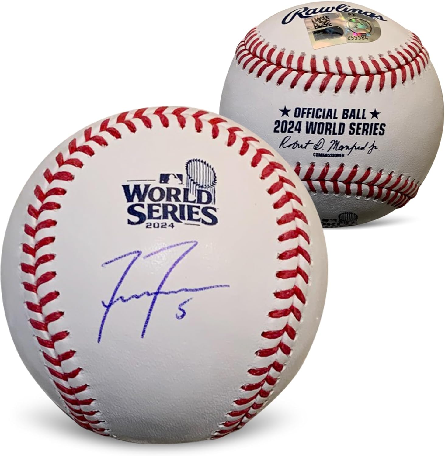 Freddie Freeman Autographed 2024 World Series Baseball with UV Display Case & MLB Hologram COA