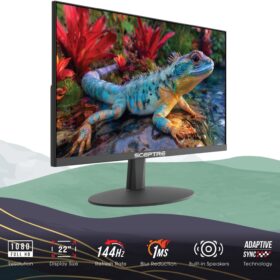 Sceptre 22-inch Gaming Monitor (2026 Model) | 1080p FHD, 144Hz Refresh Rate, AMD FreeSync, DisplayPort & HDMI, Built-in Speakers, Edgeless Design, Machine Black (E225W-FW144)