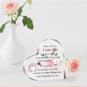 Romantic Acrylic Heart Plaque – Personalized Souvenir Gift for Wife, Husband & Couples – Valentine’s Day, Wedding, Birthday & Anniversary Home Decoration