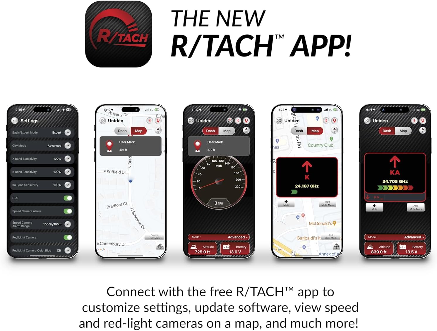 Uniden R4W Extreme Long-Range Radar & Laser Detector with Built-in GPS, Wi-Fi, Bluetooth & OLED Display