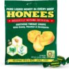 HONEES Honey Menthol Cough Drops - 20 Count Bag of Soothing Honey-Filled Lozenges for Sore Throat Relief