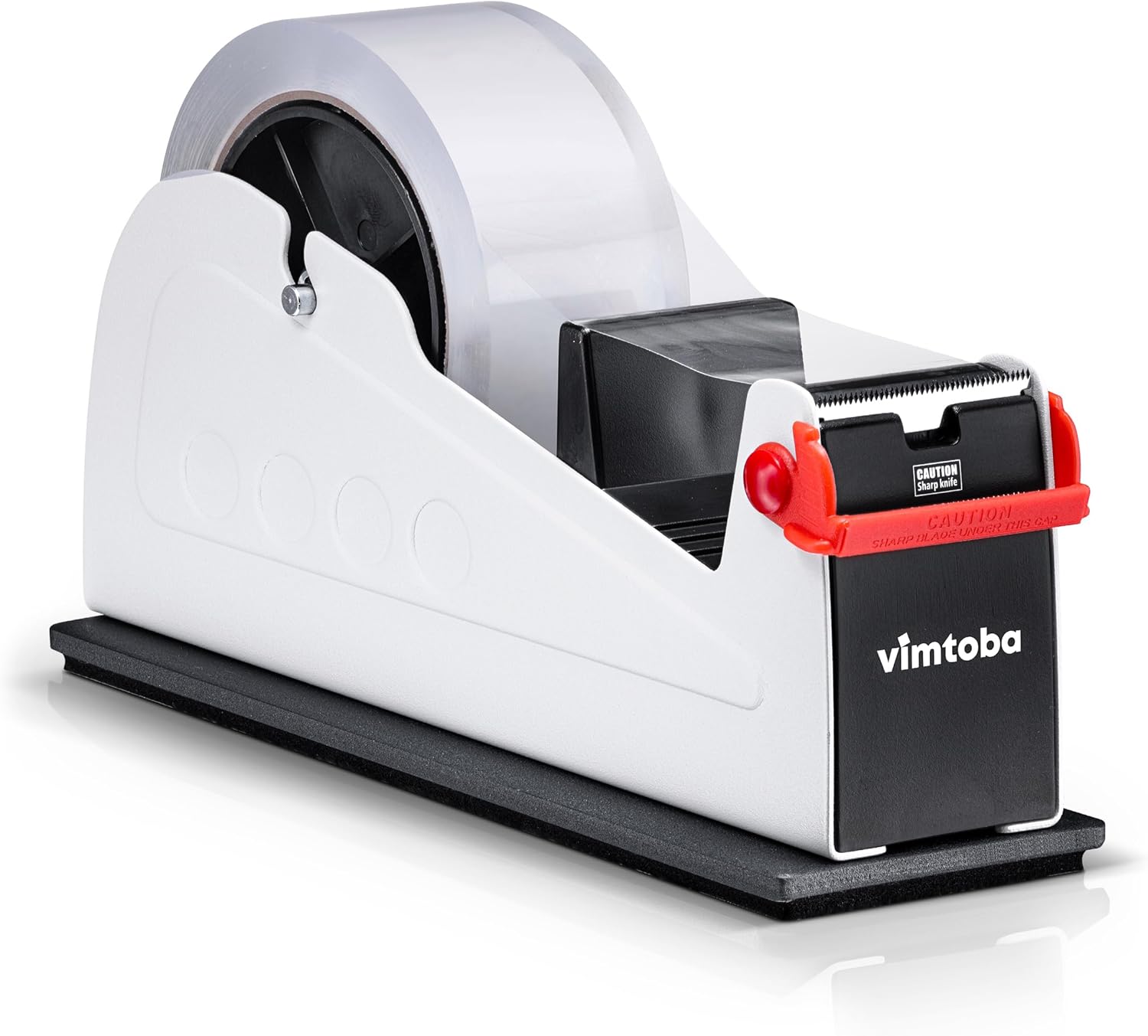 Heavy Duty 2-Inch Dual Roll Desktop Tape Dispenser – Weighted Non-Slip Base with Safety Blade Cover for Industrial, Office, and Warehouse Use