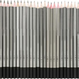 Premium 24-Piece Sketch Pencil Set – Complete Graphite Drawing Kit ranging from 9H to 14B for Sketching, Shading, and Art