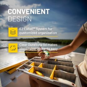 Plano EDGE 3700 Premium Tackle Box - Waterproof, Rust-Resistant Utility Organizer with Stackable Design