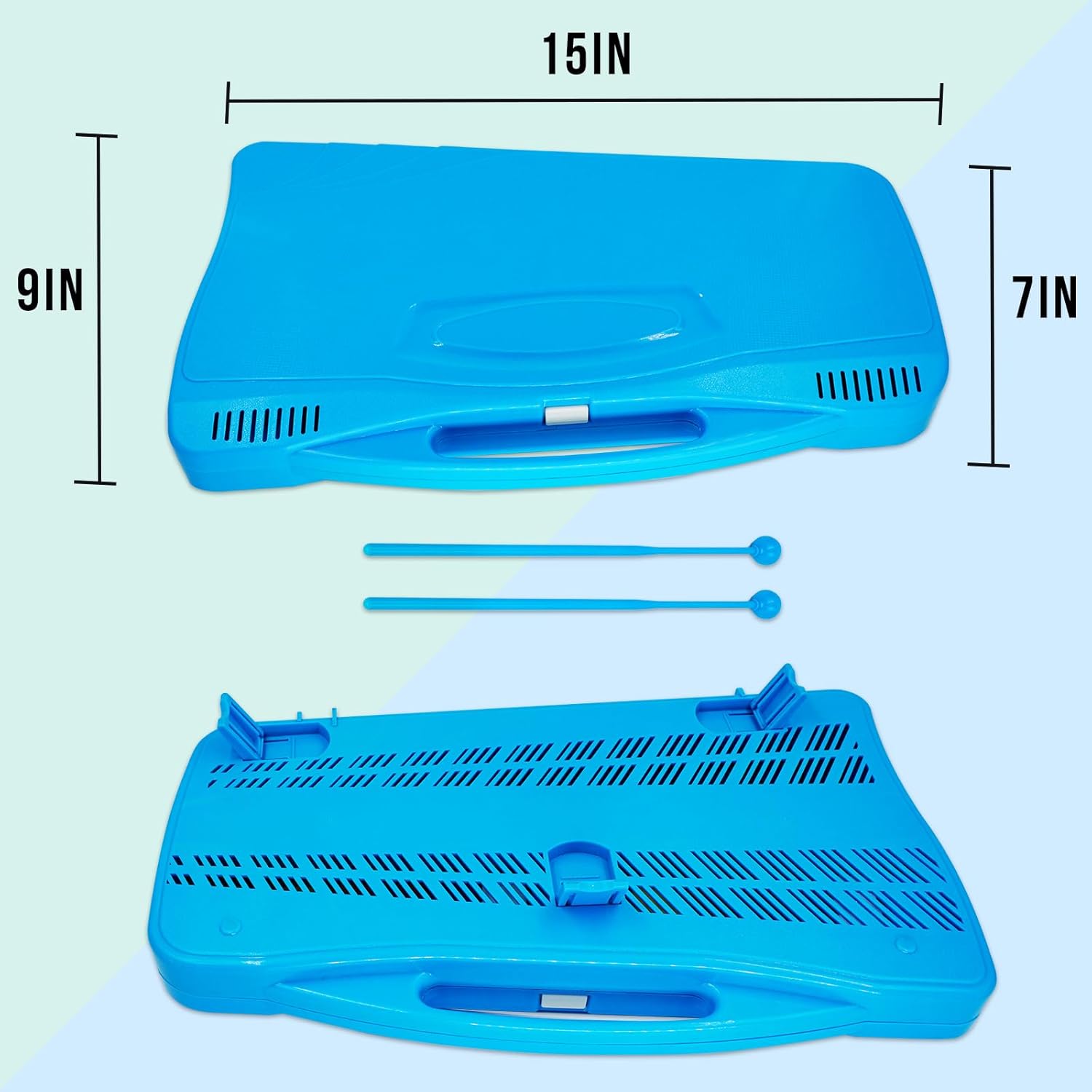 Soulmate 25-Note Professional Xylophone Glockenspiel – Portable Percussion Instrument with 2 Octaves, Carrying Case, and Tuned Mallets for Music Education & Beginners (Blue)