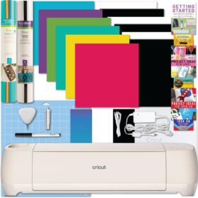 Cricut Explore 4 Machine & Vinyl Starter Bundle | Smart Die-Cutter with Iron-On, Adhesive Vinyl, & Essential Tool Kit for Custom DIY Decor, Apparel & Decals