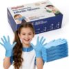 Kids Disposable Nitrile Gloves (100 PCS) - 5Mil Latex-Free & Powder-Free Safety Gloves for Crafts, Cleaning, Cooking, & Painting - Fit for Ages 3-8 Years