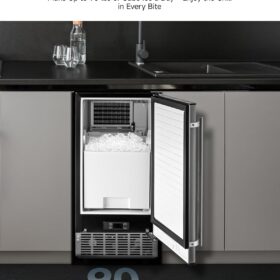 EUHOMY 90 lb. Under Counter Ice Maker with Drain Pump – 24Hr Timer, Self-Cleaning, Commercial Grade Stainless Steel Machine for Home Bar, Restaurant, or Cafe