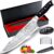 MOSFiATA 8 Inch Pro Chef Knife - German High Carbon Stainless Steel Kitchen Knife with Razor Sharp Edge, Full Tang Micarta Handle, Finger Guard, Sharpener & Premium Gift Box