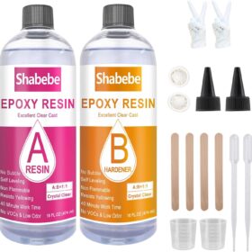 32OZ Crystal Clear Epoxy Resin Kit - 1:1 Ratio Non-Toxic Casting Resin for DIY Art, Jewelry Making, River Tables & Coating