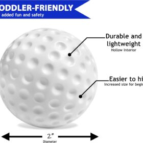 Botabee Toddler Golf Balls (6-Pack) – 2” Oversized Plastic Balls for Indoor & Outdoor Play – Safe, Durable Accessories for Kids’ Golf Sets