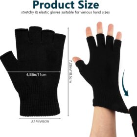 BEVTEE 4-Pack Unisex Winter Knit Fingerless Gloves – Warm Thermal Half-Finger Mitten for Typing, Driving & Outdoor Use