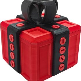 Prank Puzzle Gift Box for Cash & Gifts – 3D Printed Bolt & Screw Money Holder, Funny Gag Surprise Box for Birthdays, Christmas, & White Elephant (Red & Black)