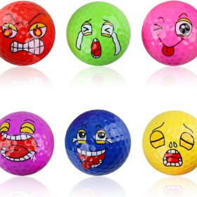 MYKUJA 6-Pack Funny Golf Balls – Novelty Expression Balls for Men, Women & Kids – Hilarious Gifts & Practice Accessories