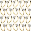Whaline 36-Pack Diamond Engagement Ring Props for Bridal Showers, Wedding Decor, Cupcake Toppers, & Party Favors