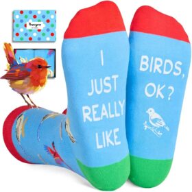 HAPPYPOP Nature Animal Socks – 3-Pack Hummingbird, Peacock & Bee Novelty Gift for Gardeners & Bird Lovers