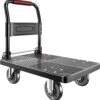 Upgraded Heavy-Duty Foldable Push Cart Dolly – 780 lbs Capacity, 360° Swivel Silent Wheels & Compact Folding Design for Moving, Warehouse & Office