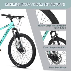 AVASTA AV300 Mountain Bike - 26/27.5 Inch Aluminum Frame, 21-Speed Drivetrain, Dual Disc Brakes, All-Terrain Adult Bicycle with Quick-Release Tires