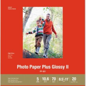 Canon 1432C003 Photo Paper Plus Glossy II - 8.5 x 11 Inch, 20 Sheets (PP-301)