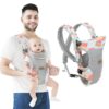 IULONEE 4-in-1 Ergonomic Baby Carrier – Adjustable Front & Back Infant Sling, Breathable Cotton Toddler Backpack with Waist Support for 7-45 lbs (Colorful)