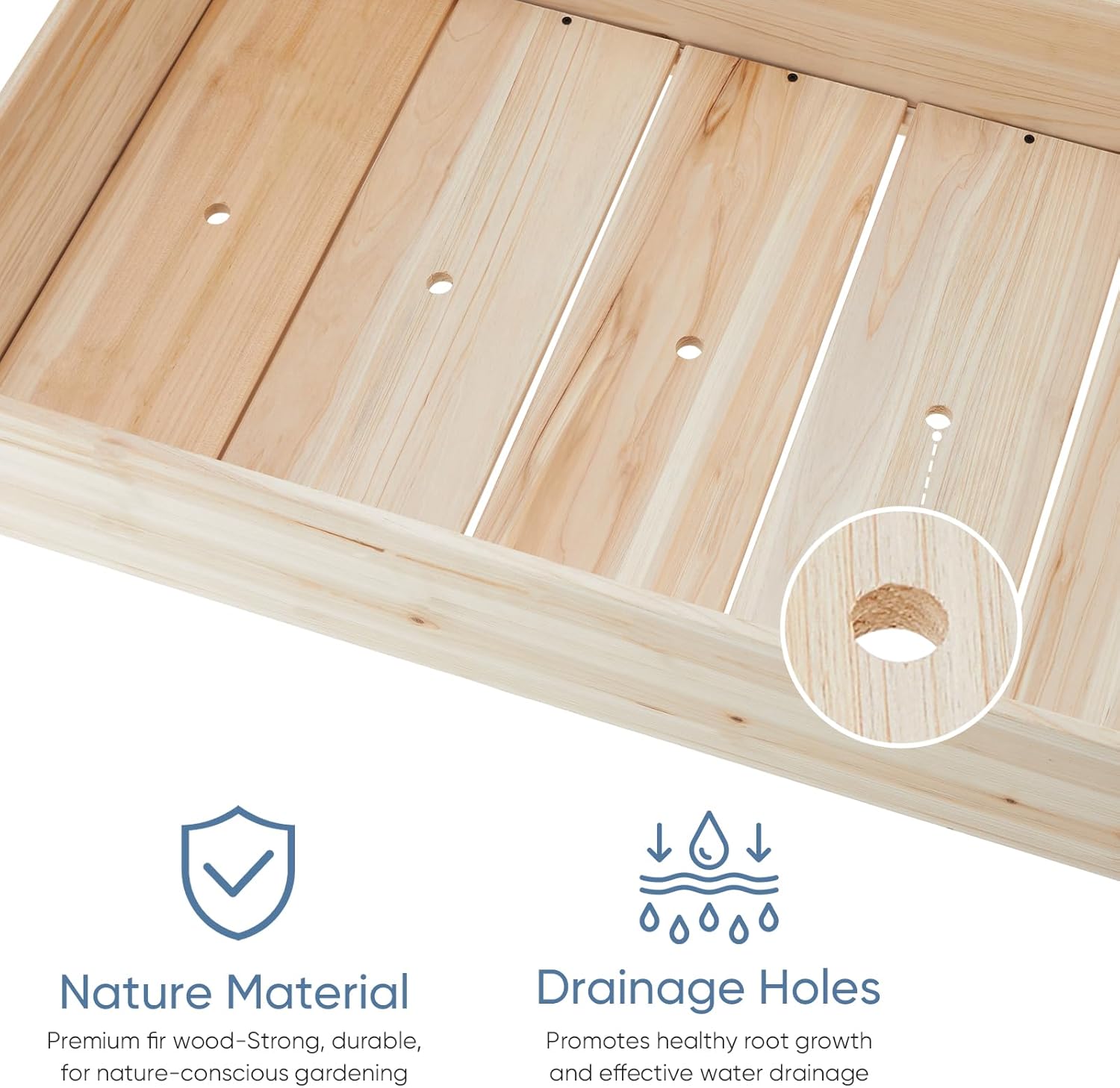 DUMOS Elevated Raised Garden Bed with Legs - 48" Wooden Planter Box with Fabric Liner & Drainage for Patio, Balcony, and Backyard Vegetables & Herbs