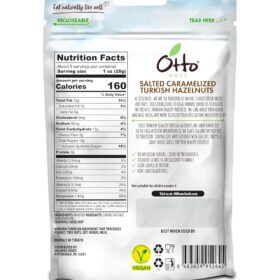 Otto Nuts Salted Caramelized Hazelnuts - Premium Turkish Hazelnuts, Non-GMO & Vegan Protein Snack (5 oz) Resealable Pouch